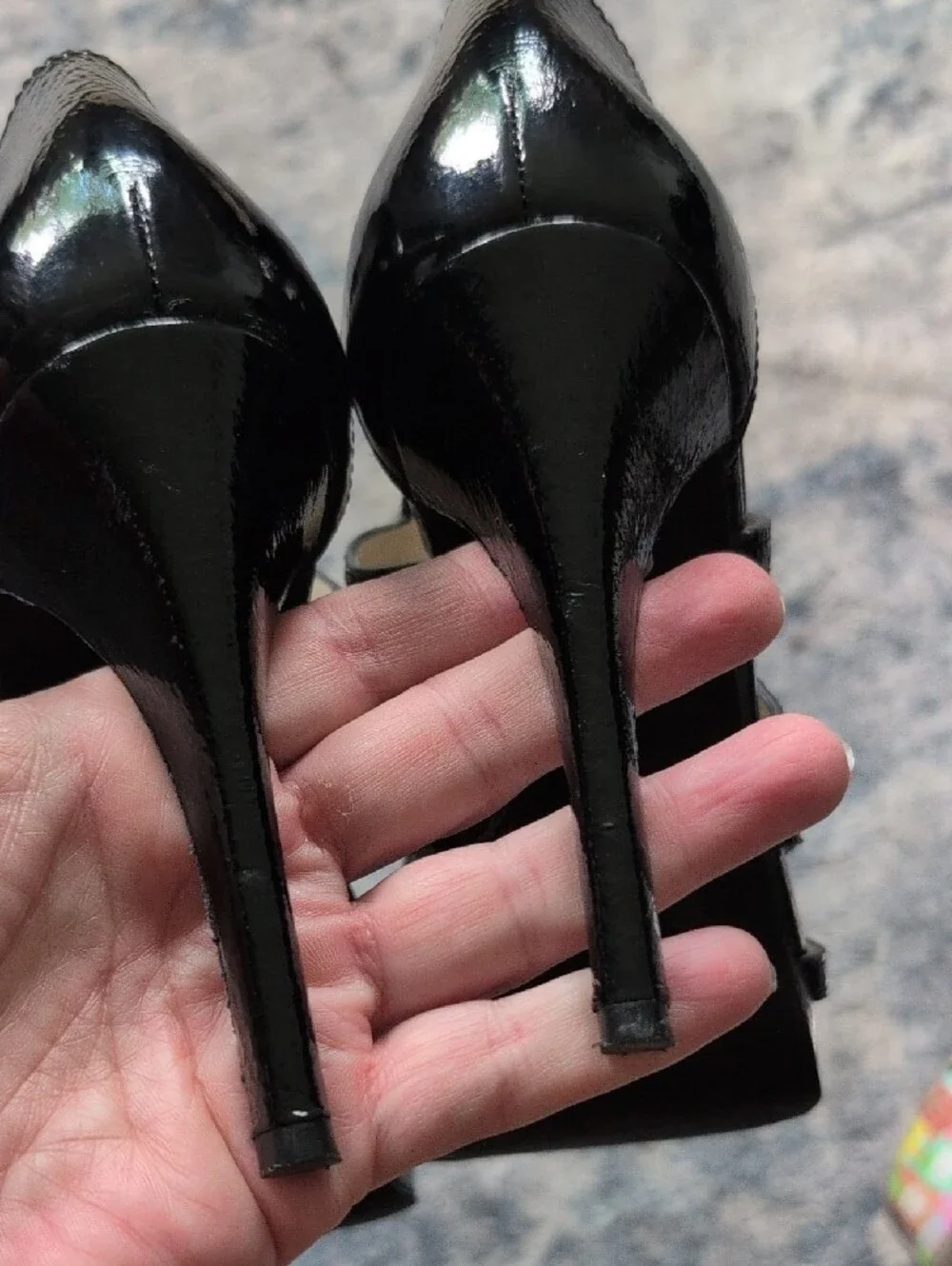 Michael Kors Berkeley T Black Patent Leather Strappy Heels with Gold Zip